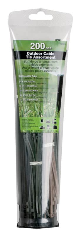 Gardner Bender - Assorted Cable Tie 200 pk - Multicolored