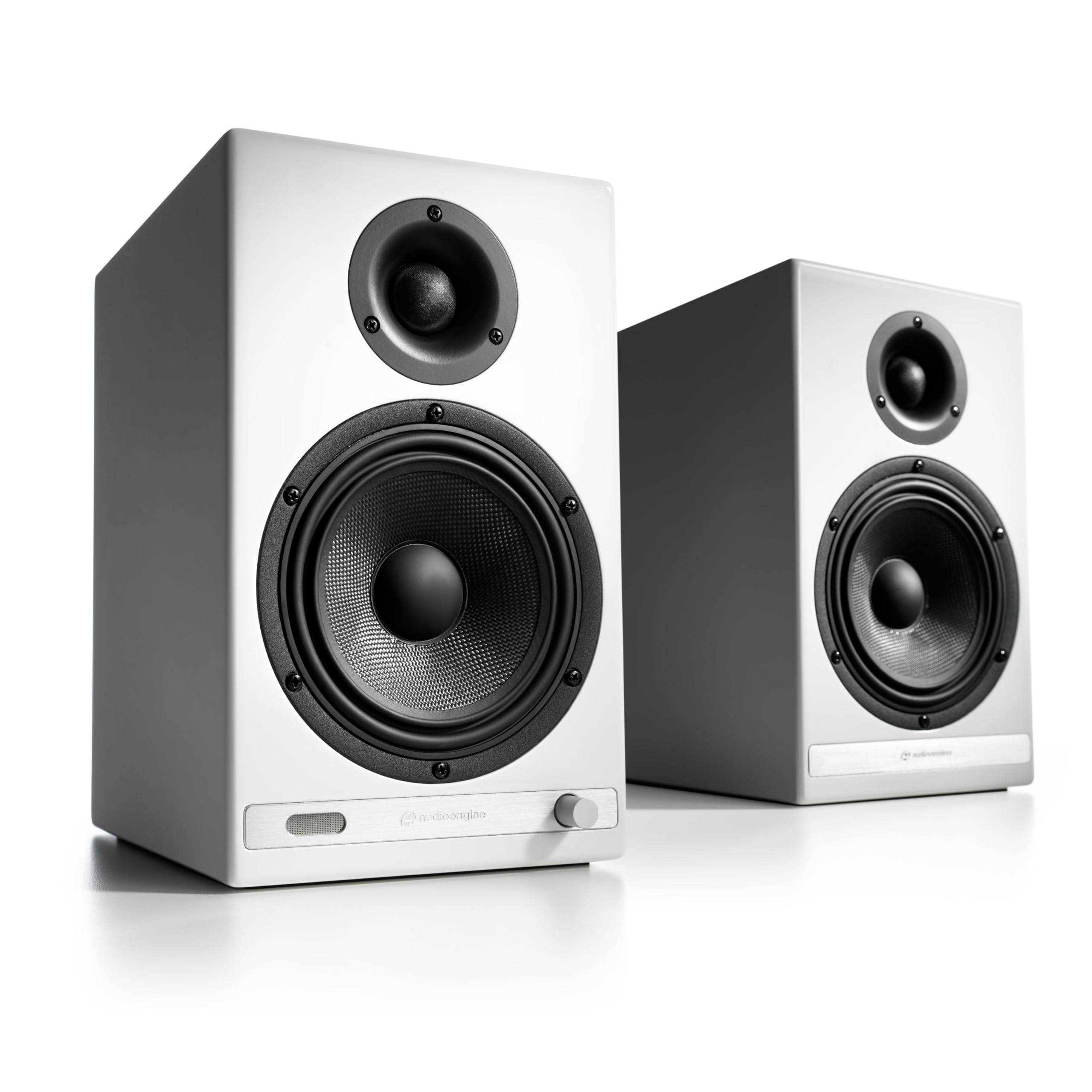 Left. Audioengine - HD6 Home Music System w/ Bluetooth aptX-HD - White.