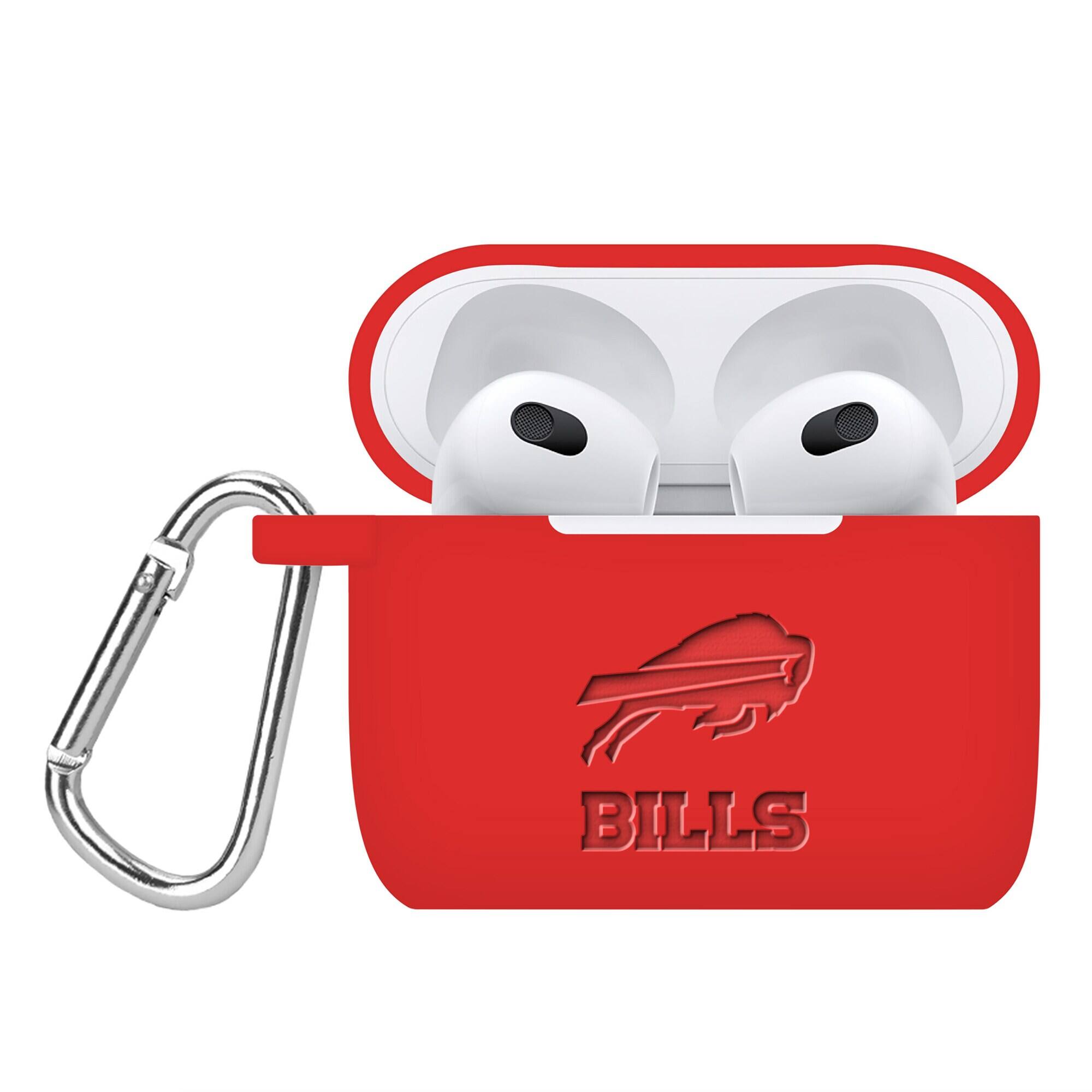 Front. Artinian - Buffalo Bills Debossed Silicone AirPods Gen Three Case Cover - No Size - Multicolor.