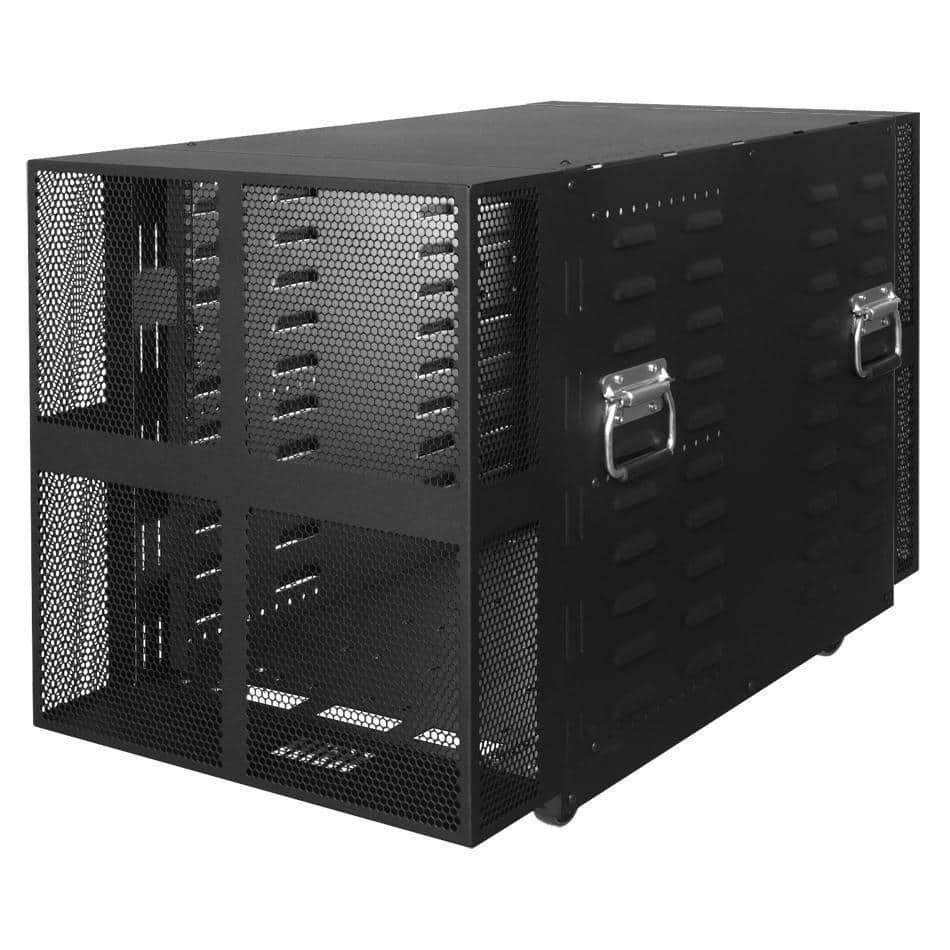 Front. RackSolutions - RackSolutions 12U Portable Server Rack, Adjustable Depth, Lockable, Casters Included - Black.