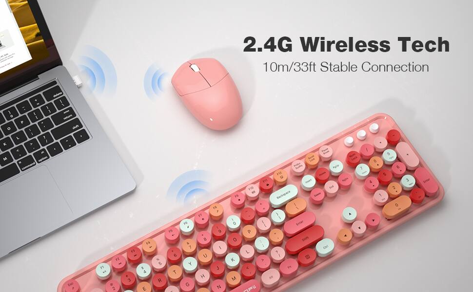 2.4G Wireless Tech  
10m/33ft Stable Connection