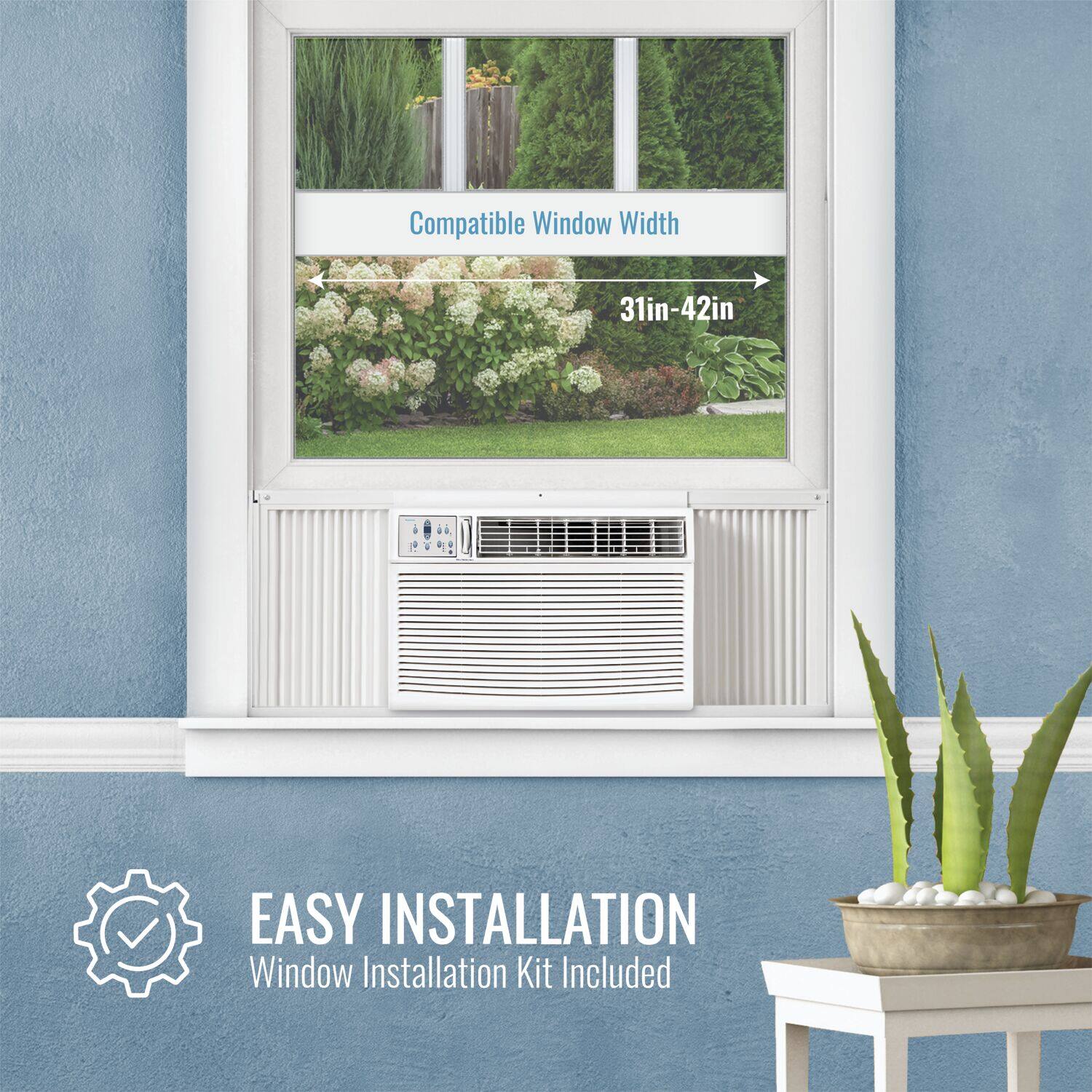 Compatible Window Width 31in-42in Easy Installation Window Installation Kit Included