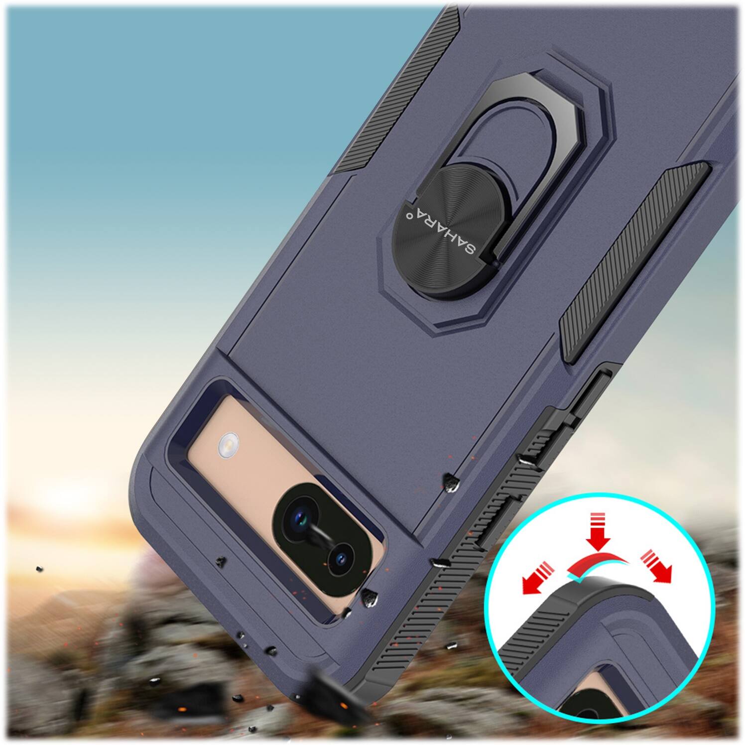 Alt View 16. SaharaCase - Raider Series Kickstand Case for Google Pixel 8a - Desert Blue.