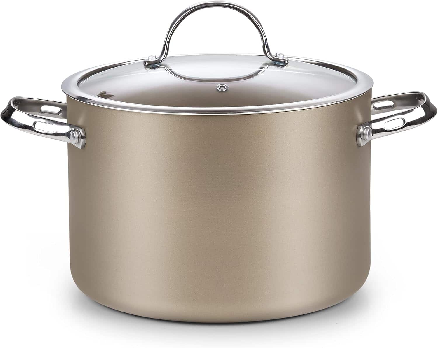 Cooks Standard - Classic 8 qt Stock Pot Dutch Oven Casserole with Glass Lid, Hard Anodized Nonstick Stockpot, Induction - bronze