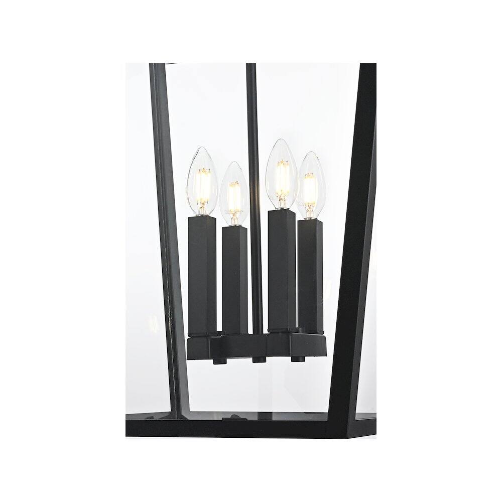 Alt View 2. Elegant Lighting - Oxford 7 inch Outdoor Pendant in Black - Black.