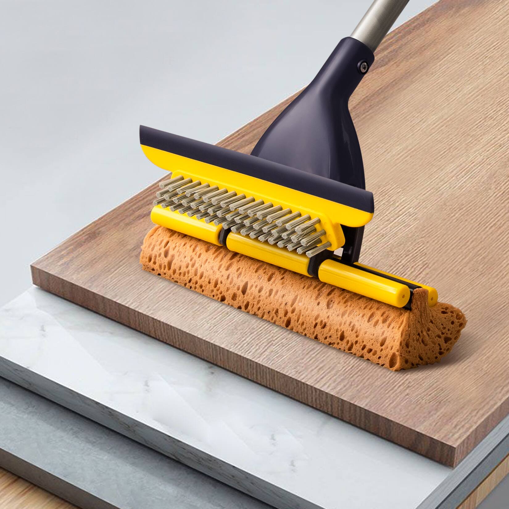Back. Yocada - Sponge Mop Home Commercial Use Tile Floor Bathroom Garage Cleaning   Total 3 Sponge Heads.