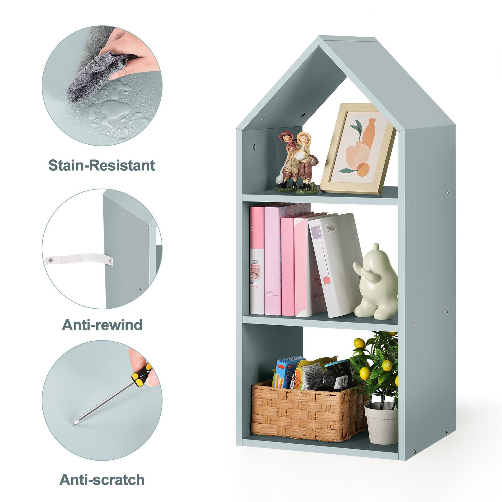 Stain-Resistant  
Anti-rewind  
Anti-scratch