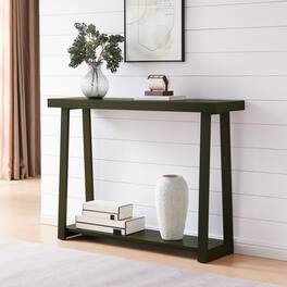 Kings Brand Furniture - Emma Narrow Console Table with Lower Shelf - Charcoal