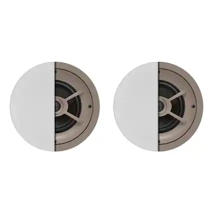 Front. Proficient Audio - 6.5" 100-Watt Protege C626 2-Way In-Ceiling Speaker Pair, 8 Ohms, Pivoting Silk-Dome Tweeter - White.