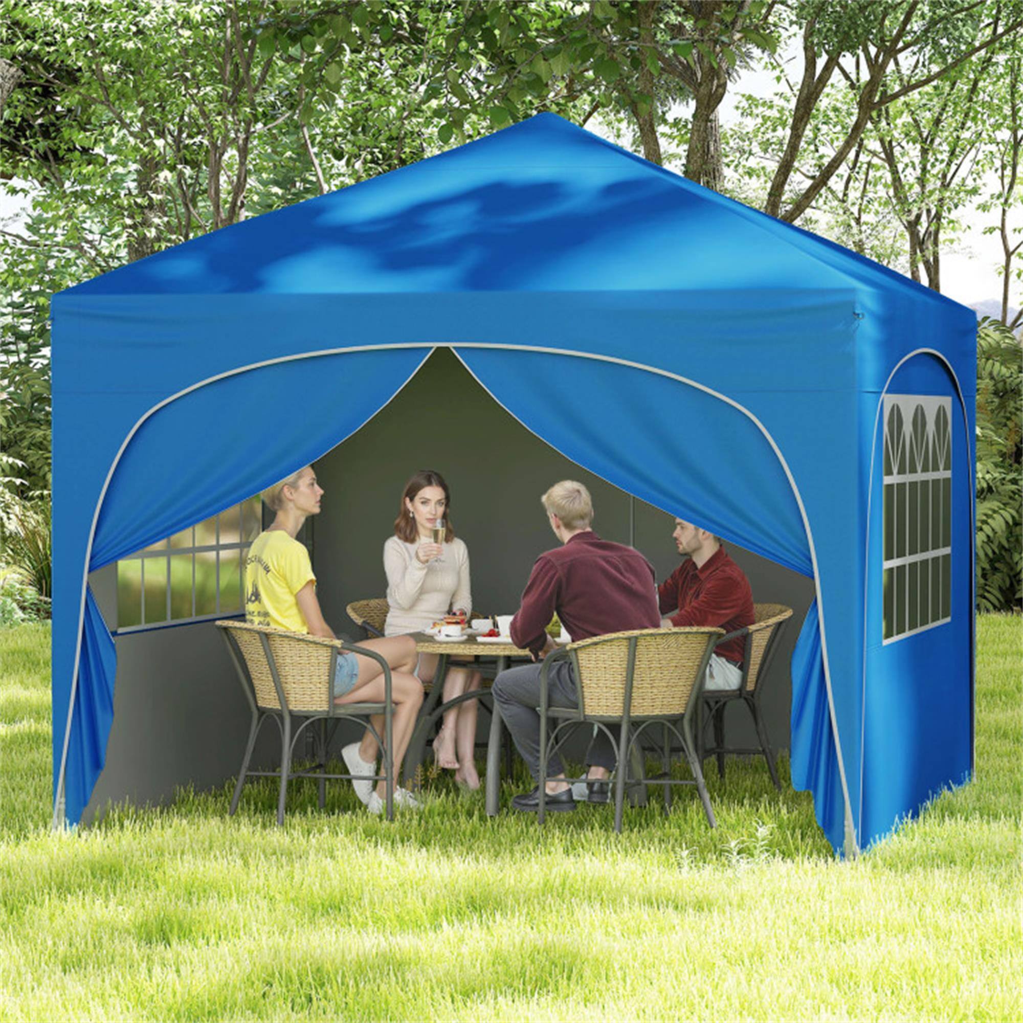 Alt View 3. Boyel Living - Blue Pop Up Canopy Tent 120-in W x 120-in D x 84-in H - Blue.