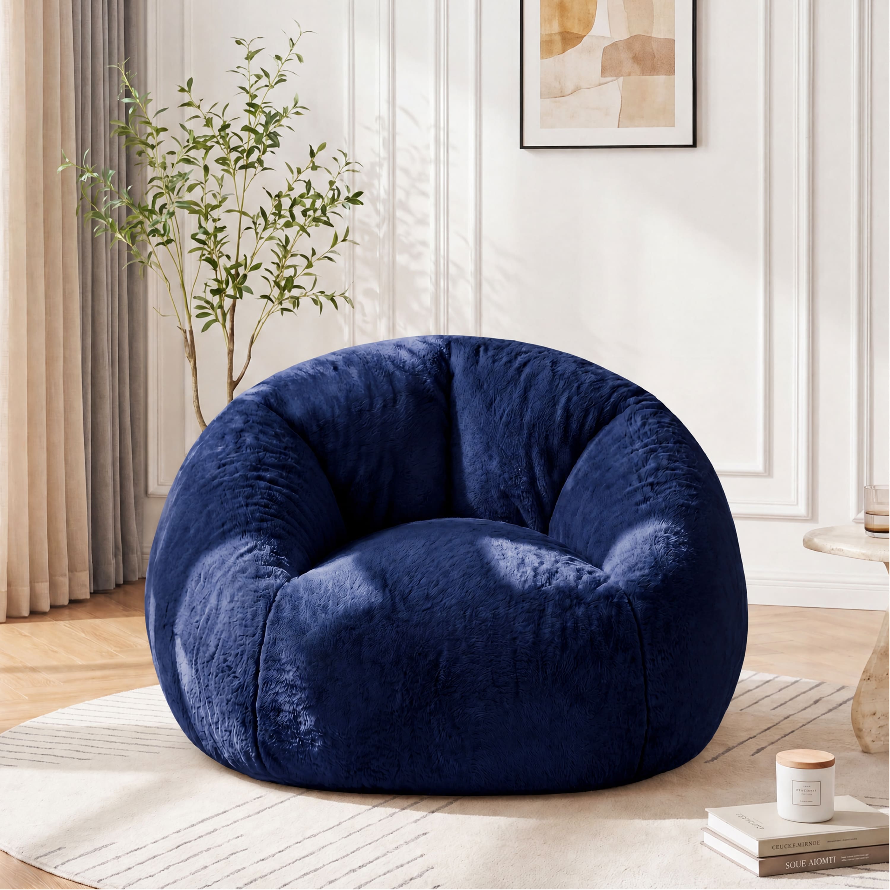 Vipbear - Cute Bean Bag Chair, Comfy Bean Bag Sofa for Living Room, Bedroom & Dorm - Dark Blue price history on PriceWatchPro