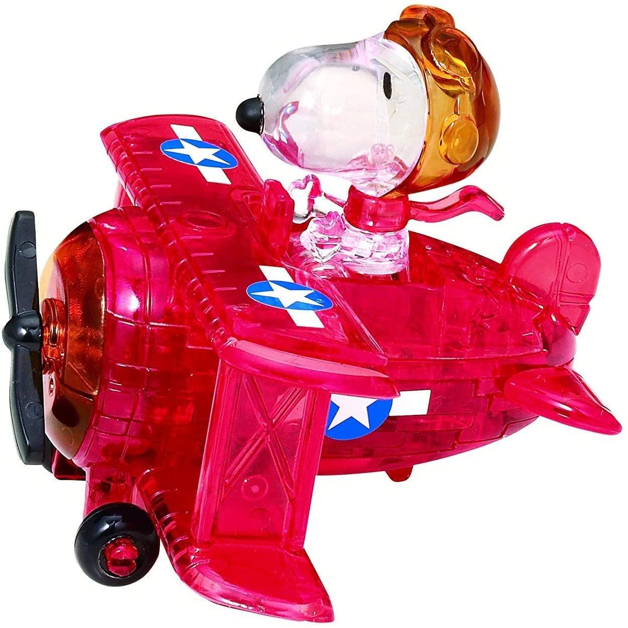 Front. Peanuts - Peanuts Snoopy Flying Ace 39 Piece 3D Crystal Puzzle - Red.