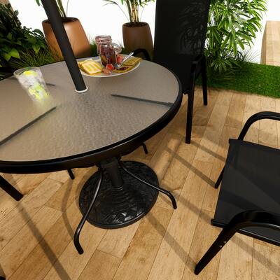 26 lbs patio umbrella base in black Outsunny Round for 1.3"/1.5"/1.9" Poles foot to 9 StyleWell 26 lb. Concrete and