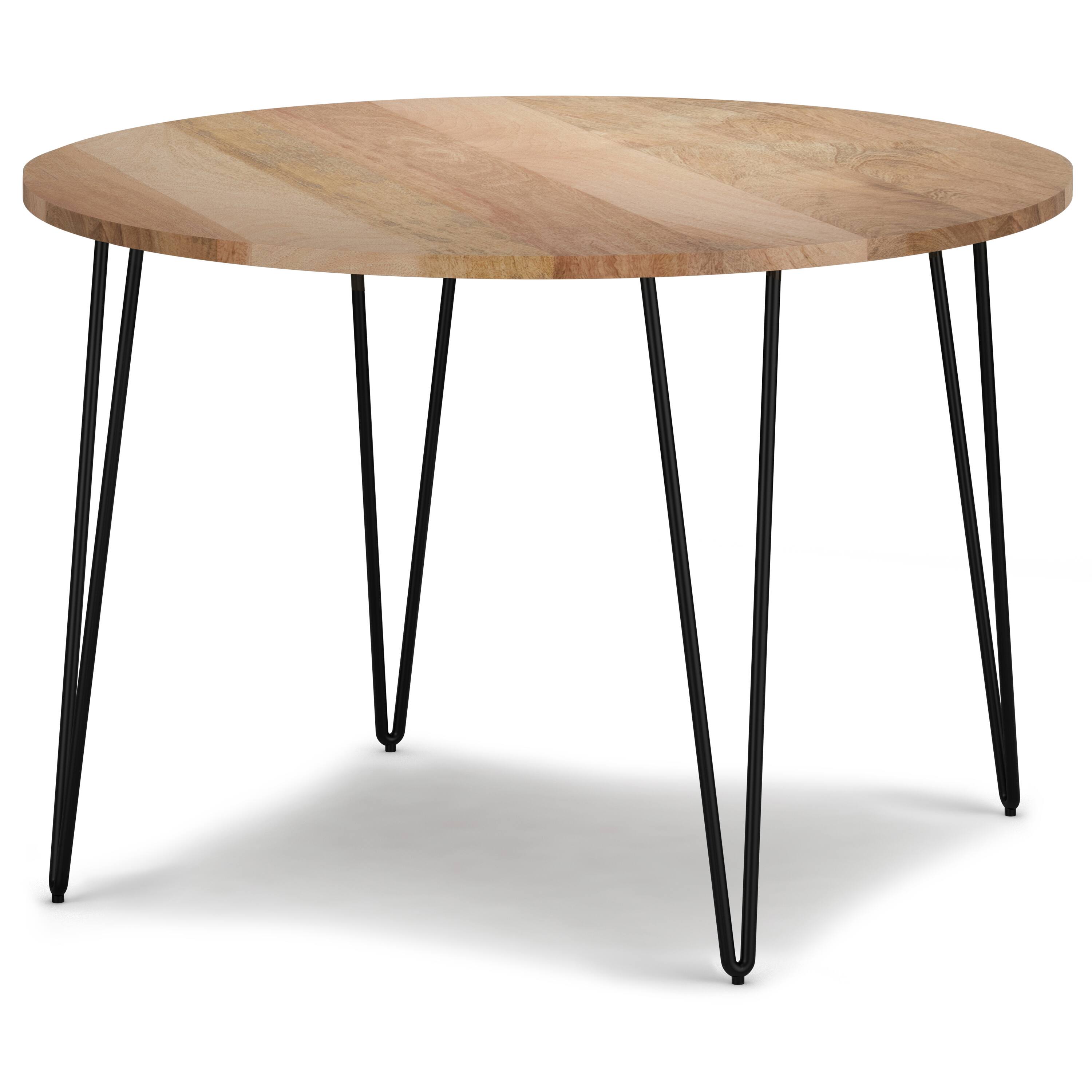 Angle. Simpli Home - Hunter 45 Inch Round Dining Table - Natural.
