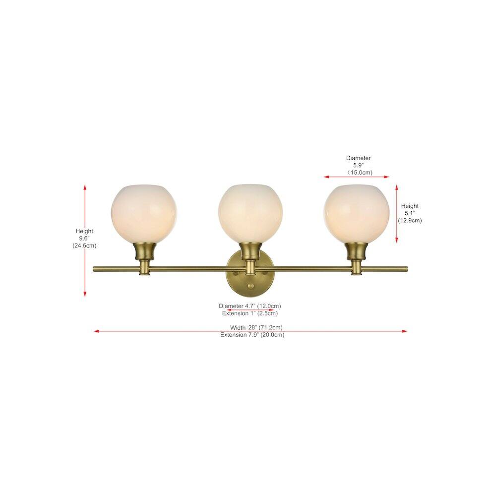 Diameter 5.9" (15.0cm)  
Height 9.6" (24.5cm)  
Height 5.1" (12.9cm)  
Diameter 4.7" (12.0cm)  
Extension 1" (2.5cm)  
Width 28" (71.2cm)  
Extension 7.9" (20.0cm)