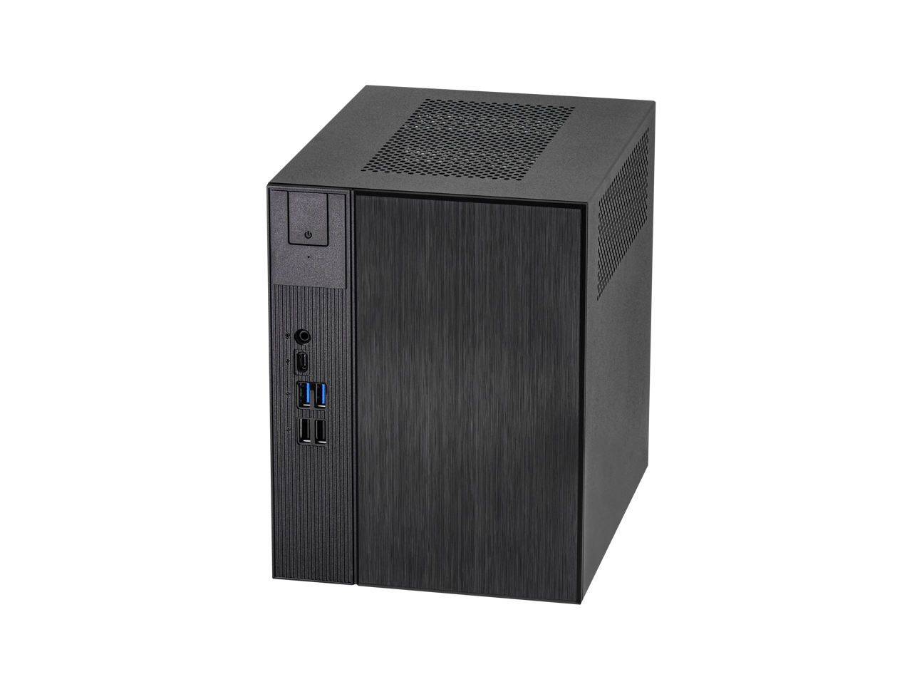 Alt View 3. ASRock - ASRock DESKMEET B660 Mini PC Barebone, Supports 14th/13th/12th Gen Intel CPUs, Discrete ITX GPU Slot, 8L Compact.