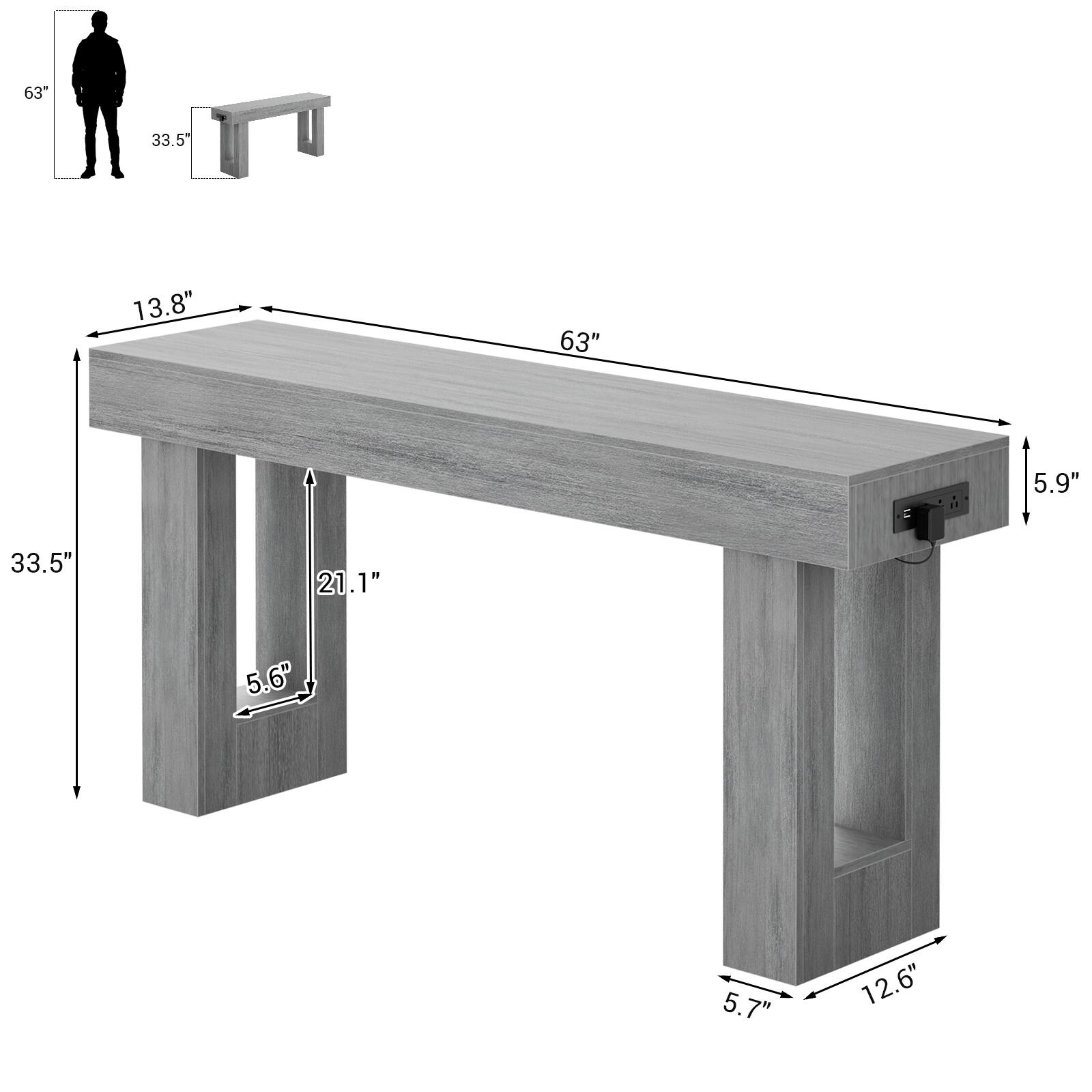 63" 33.5" 13.8" 63" 5.9" 33.5" 21.1" 5.6" 5.7" 12.6"