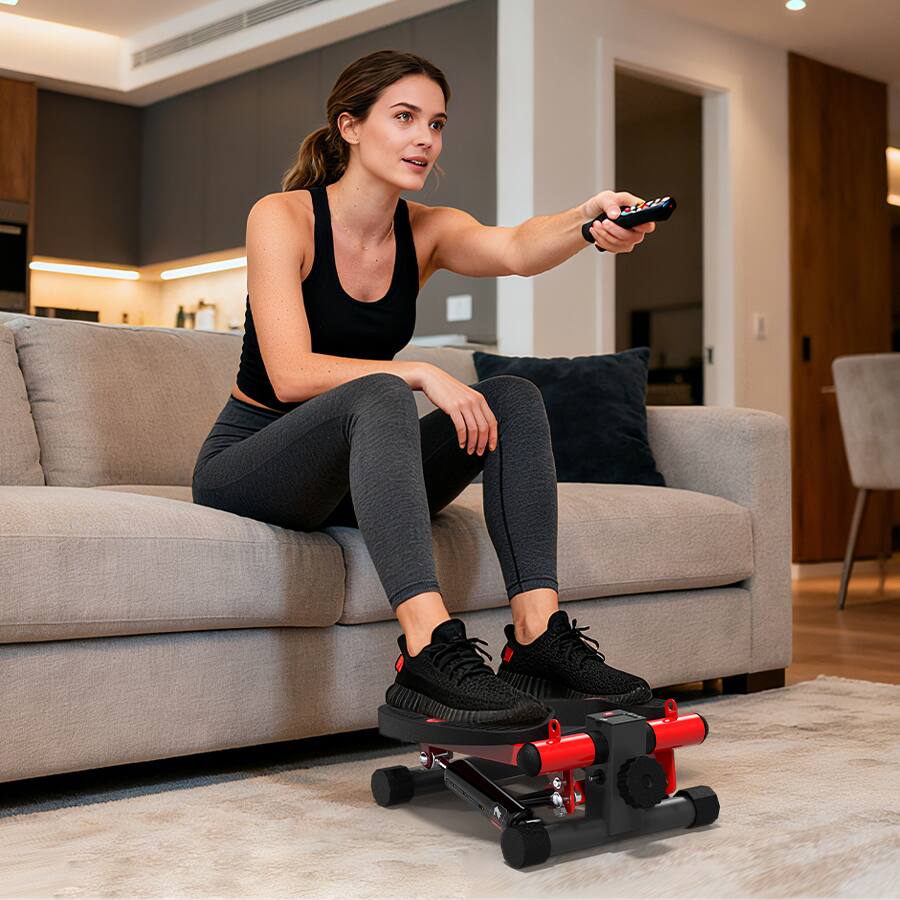 Alt View 4. HARISON - HARISON Mini Stepper with resistance bands 300LBS Capacity, Portable Under-Desk Stepper for Home Workout (BB349) - Black.