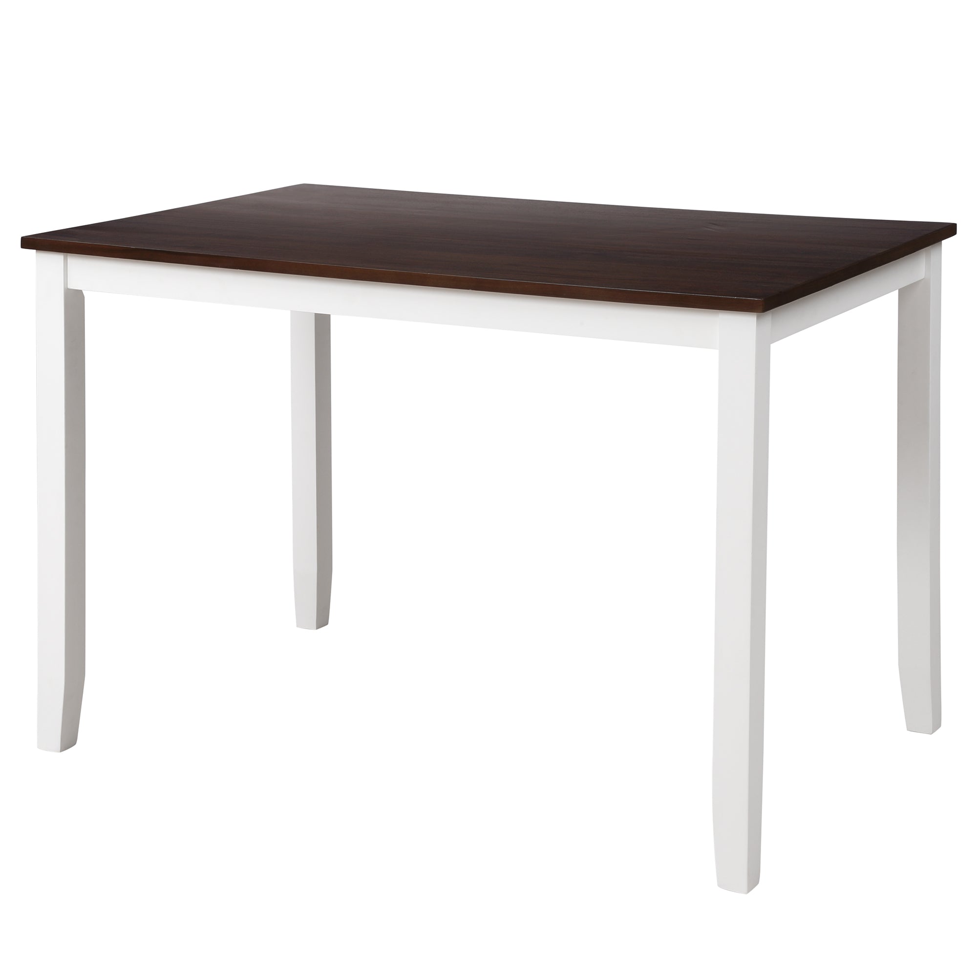 Alt View 1. Boyel Living - 5-Piece Espresso and White Wood Dining Set, Kitchen Table and 4 Chairs - White.