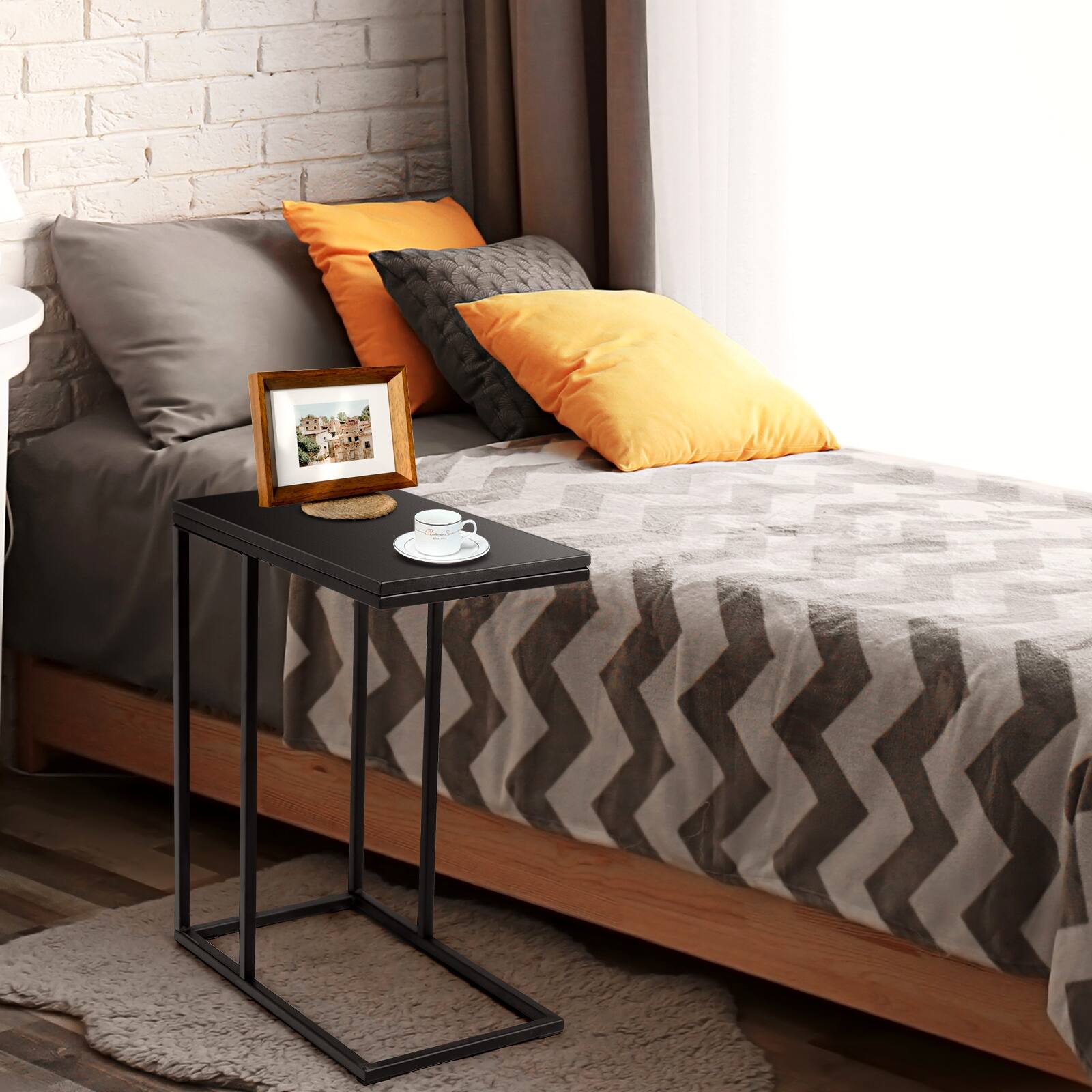 Alt View 8. Sugift - Tray Sofa Side End Table - Black.