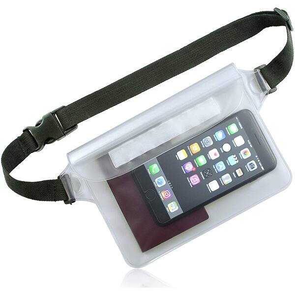 Front. Mybat - MyBat Universal Large Waterproof Pouch - Transparent Clear - White.