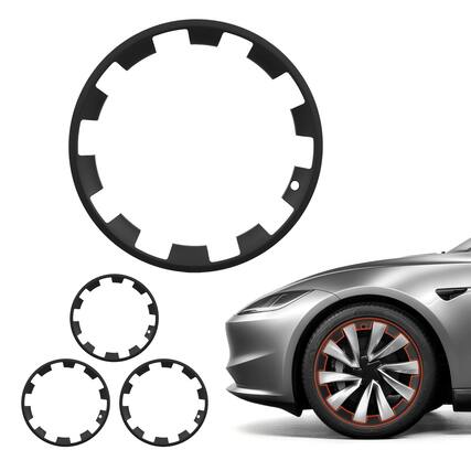 Front. VEVOR - Hubcaps Wheel Covers for 2025 Tesla Model Y, 20 Inch Set of 4 Wheel Rim Cover Hubcaps OEM Style Replacement - Black.