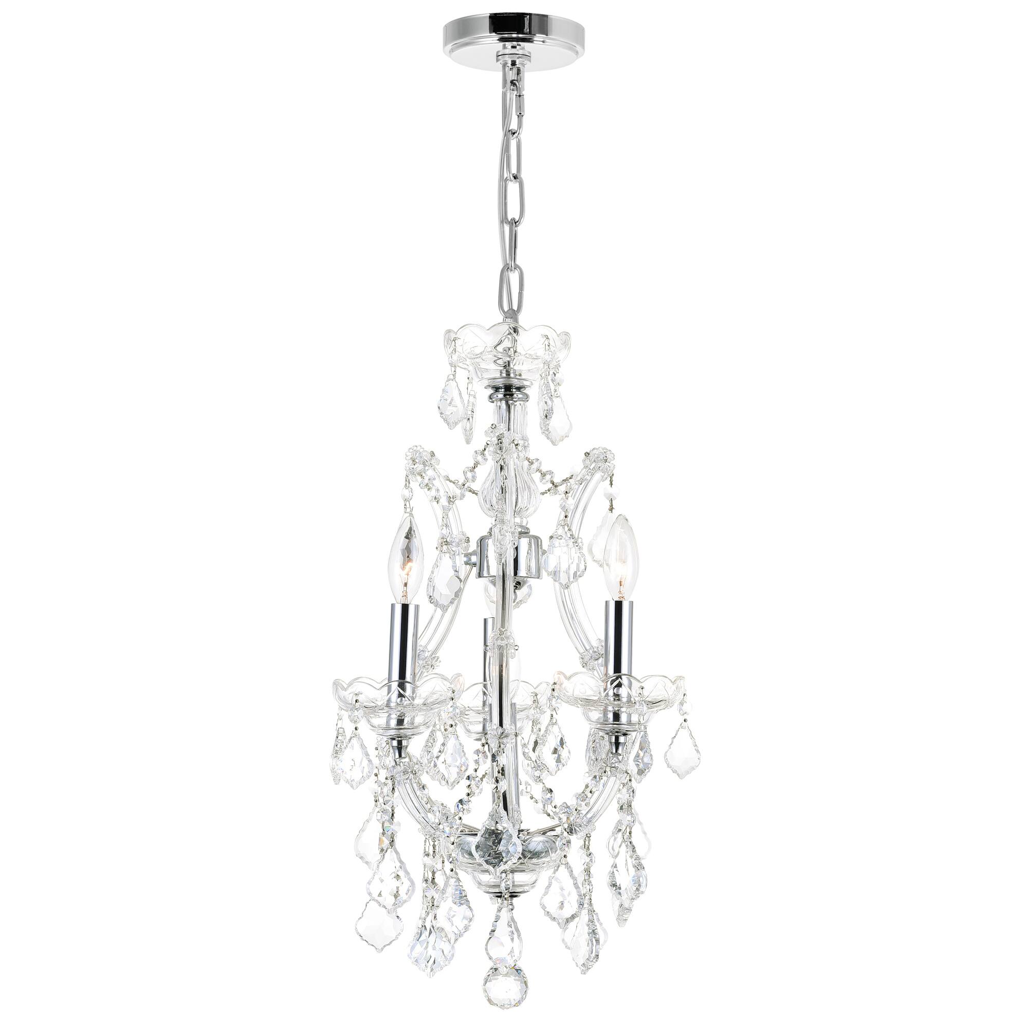 Left. CWI Lighting - Maria Theresa 4 Light Up Mini Chandelier With Chrome Finish - Chrome.