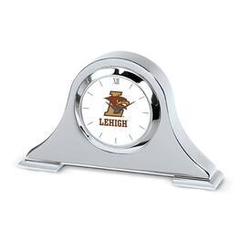 Jardine - Lehigh Mountain Hawks Logo Napoleon Desk Clock - Silver