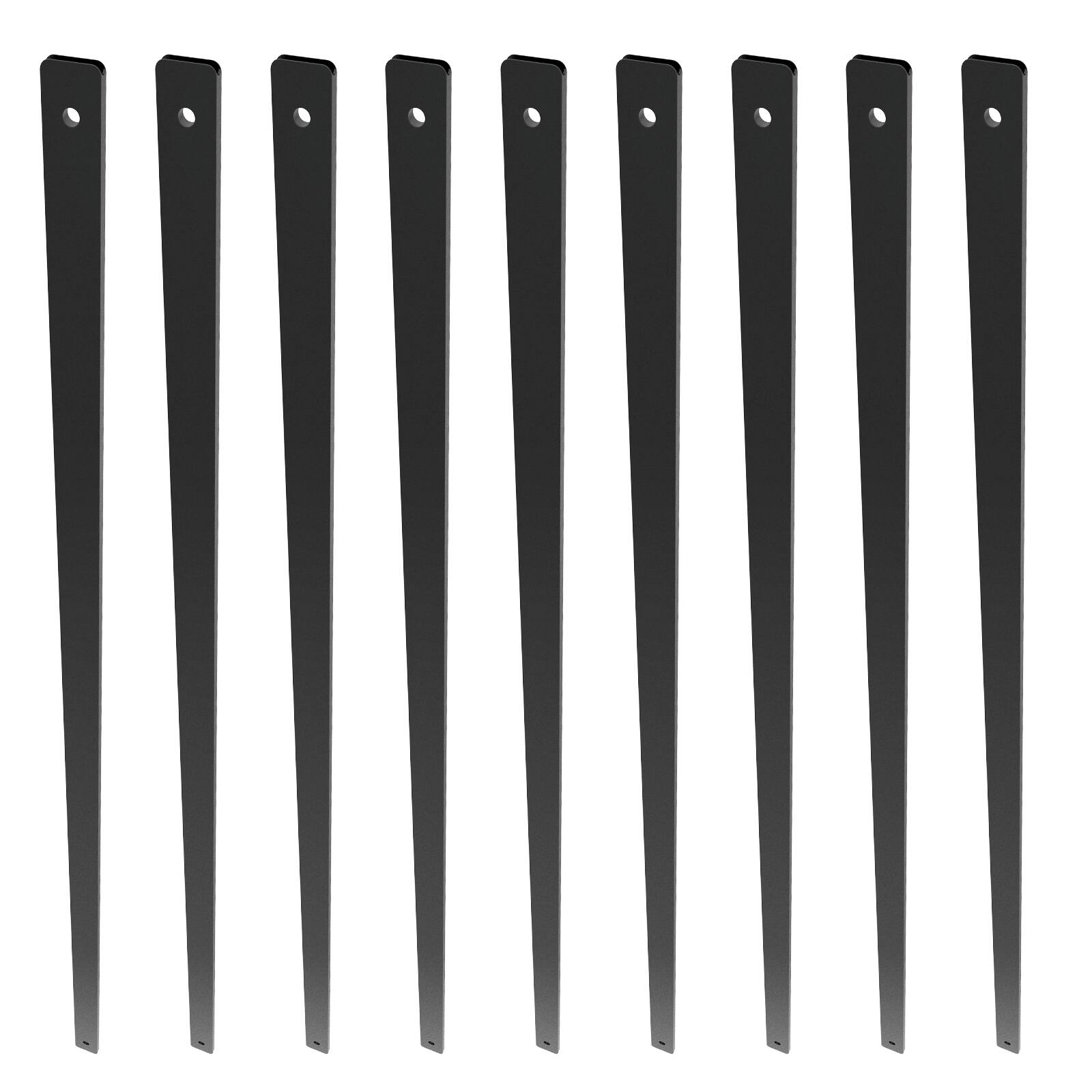 Alt View 5. VEVOR - Staircase Metal Balusters, 29.5'' x 1'' Flat Aluminum Alloy Decorative Banister Spindles, 51 Pack Deck Baluster - Matte Black.