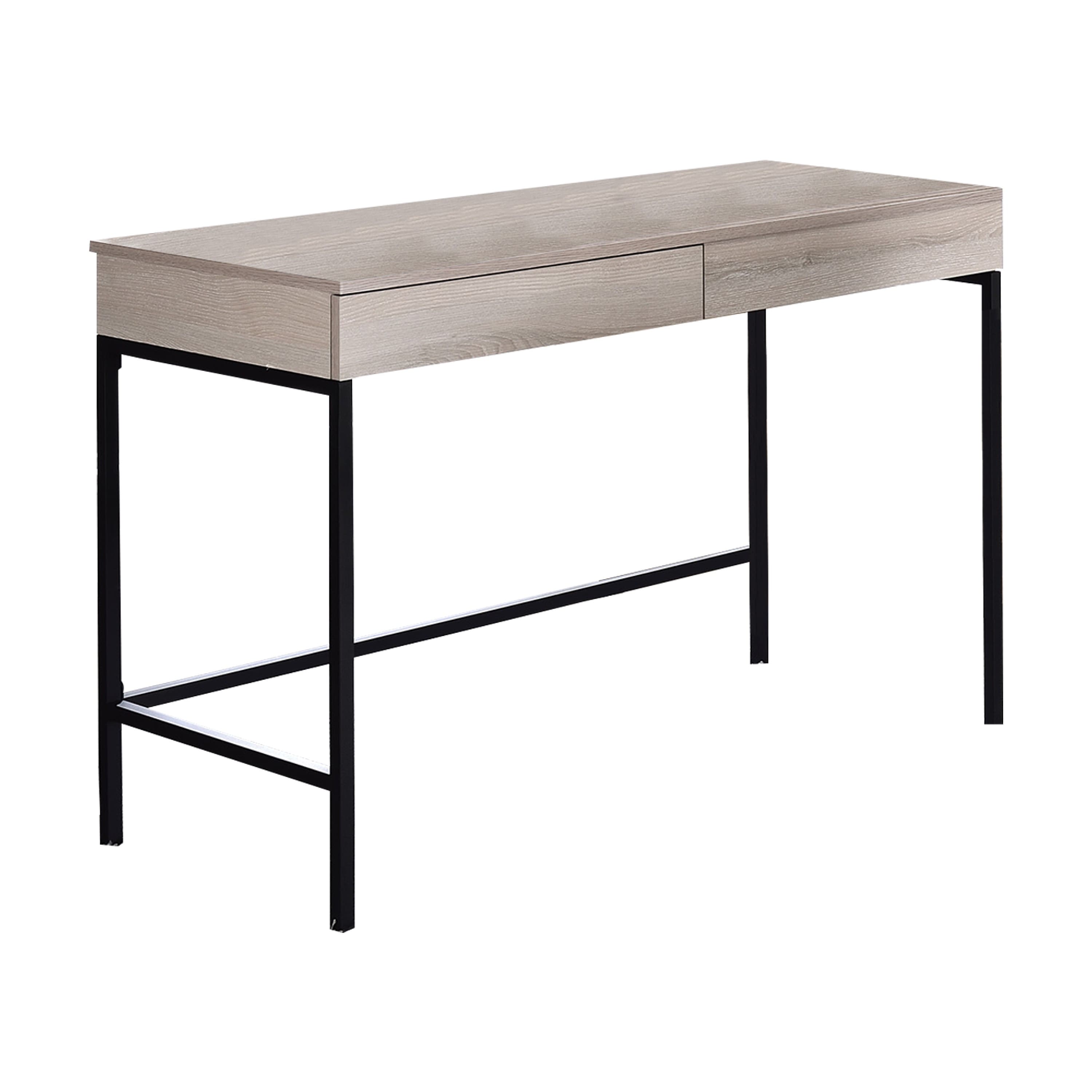 Manhattan Lane - Wooden Desk with 2 Drawers and Metal Frame, Washed - White and Black