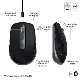 Logitech MX Anywhere 3S for Mac Wireless Bluetooth Optical Fast Logitech MX Anywhere 3S for Mac Wireless Bluetooth Optical Fast