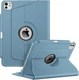 Fintie - Rotating Case for iPad Pro 11-inch (M5) 2025 / (M4) 2024 | Portrait & Landscape Viewing Swivel Smart Stand Cover - Ocean Blue
