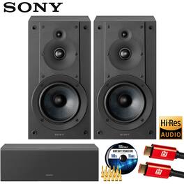 Sony - SS-CS5M2 Hi-res Bookshelf Speakers (Pair) w/ Center Channel Speaker Bundle