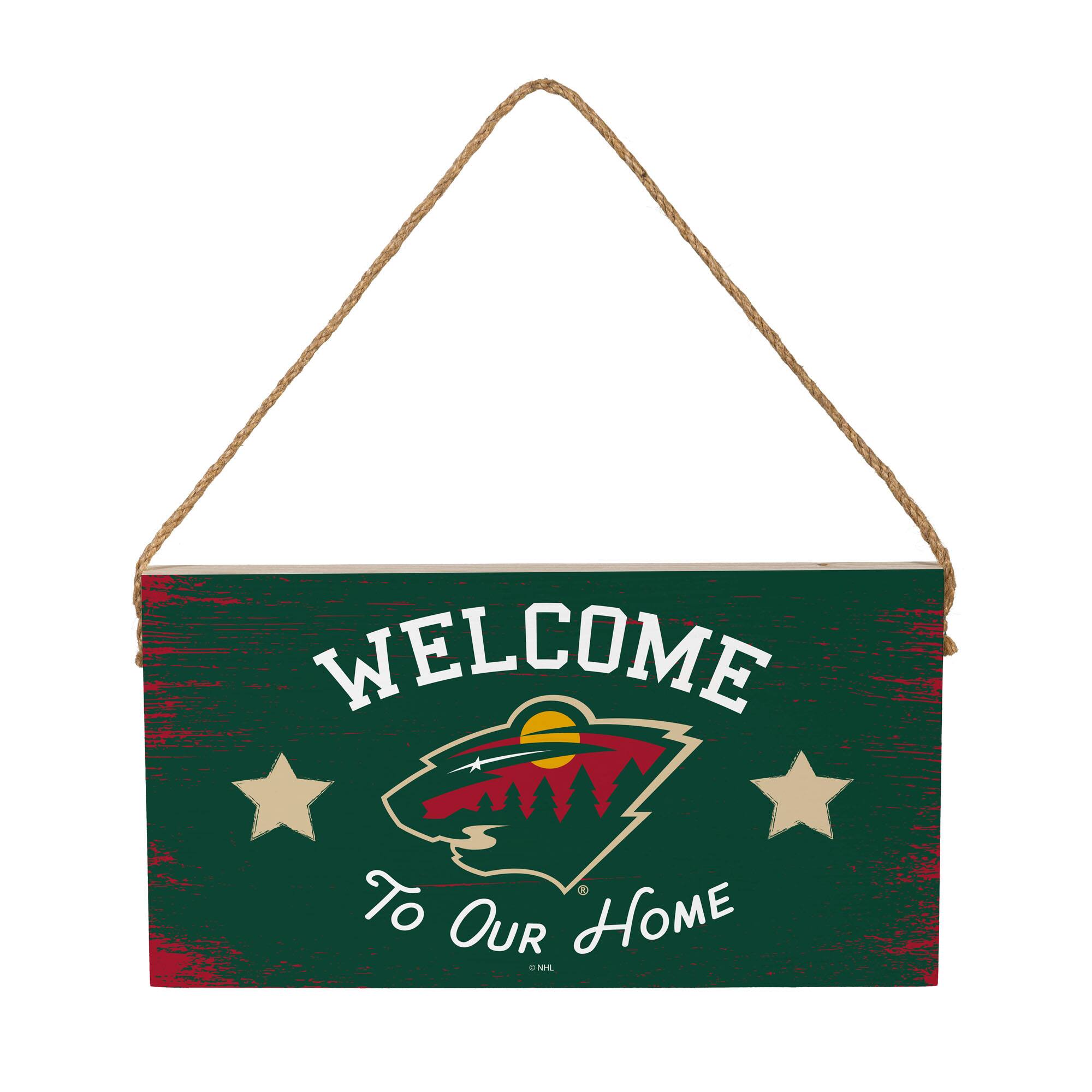 Minnesota Wild 6" x 11" Welcome Home Wood Wall Sign with Rope Hanger