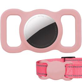 Leash Valley - Refurbished Excellent - Silicone Air Tag Collar Holder - Waterproof Protective For Dog Cat Gps Tracking Accessories Designed for Pets Collar - Pink
