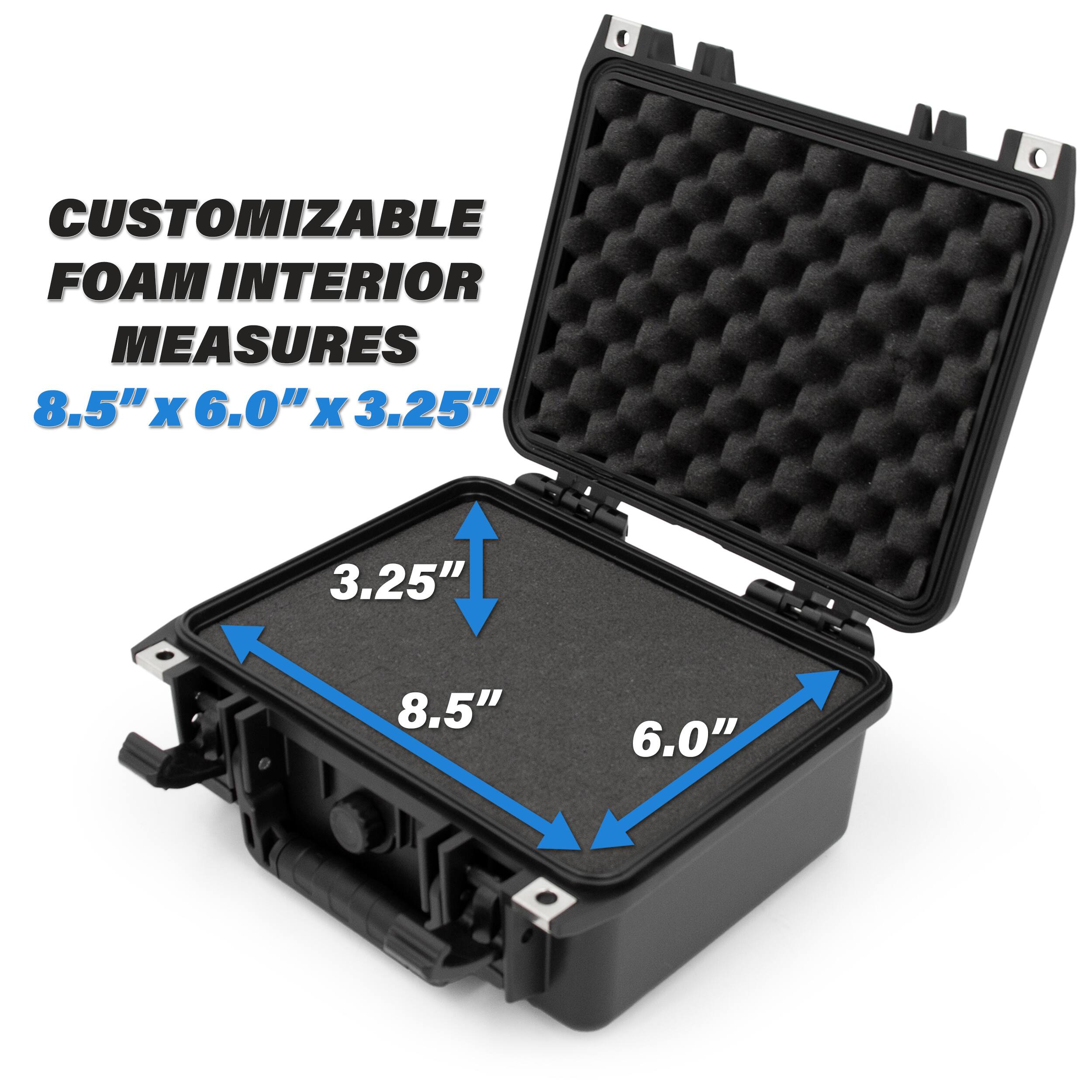 CUSTOMIZABLE FOAM INTERIOR MEASURES 8.5" X 6.0" X 3.25"
