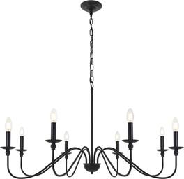 Living District - Rohan 8 light Pendant - Matte Black