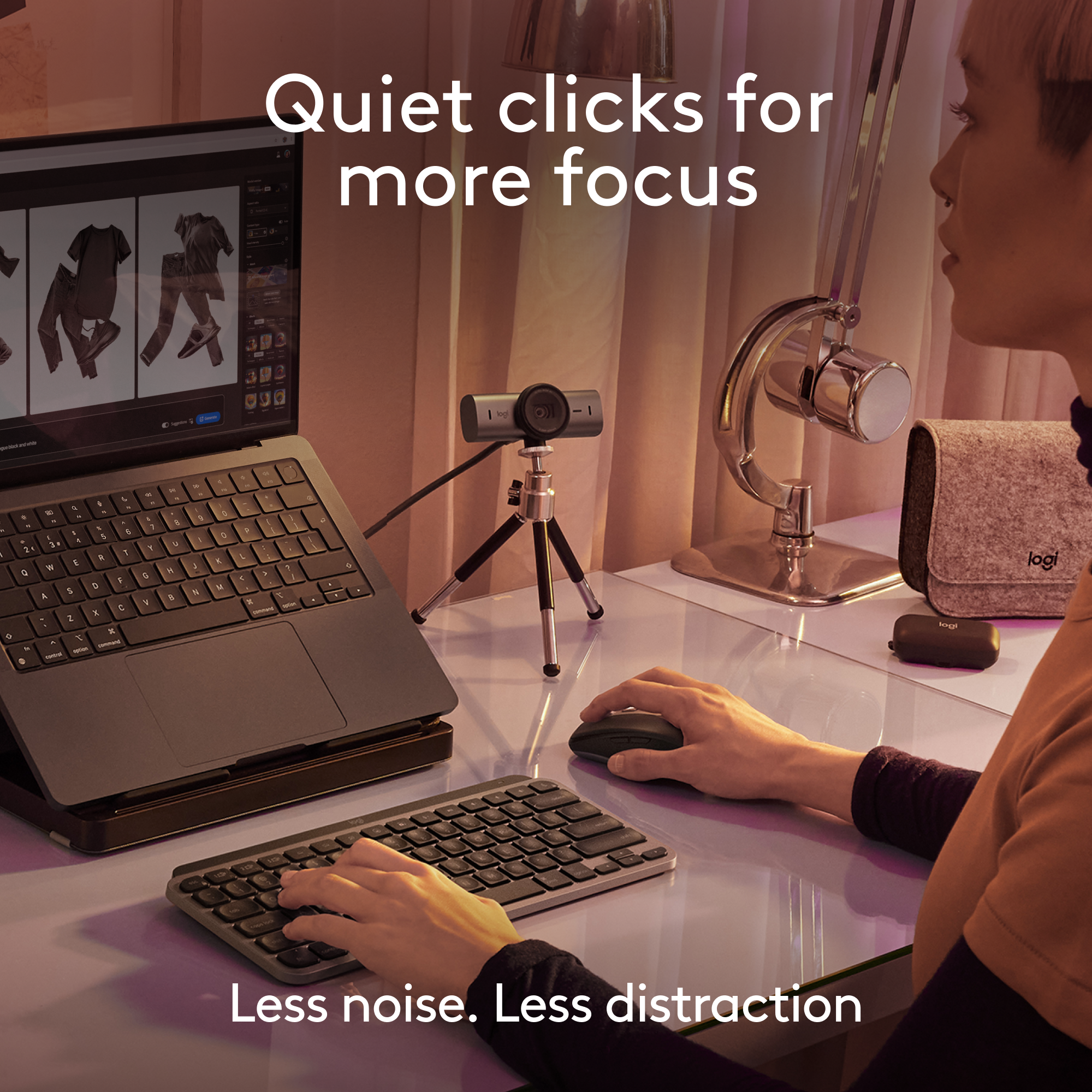 Quiet clicks for more focus. Less noise. Less distraction.