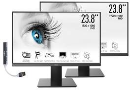 MSI - 24'' FHD VA Monitor, Anti Glare, Anti Flicker, VESA Mount, Low Blue Light, HDMI & DKZ Hub, Color 2 Pack - Black