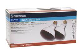 Westinghouse - 250 W R40 Heat Lamp Incandescent Light Bulb Medium Base Red 2 pk