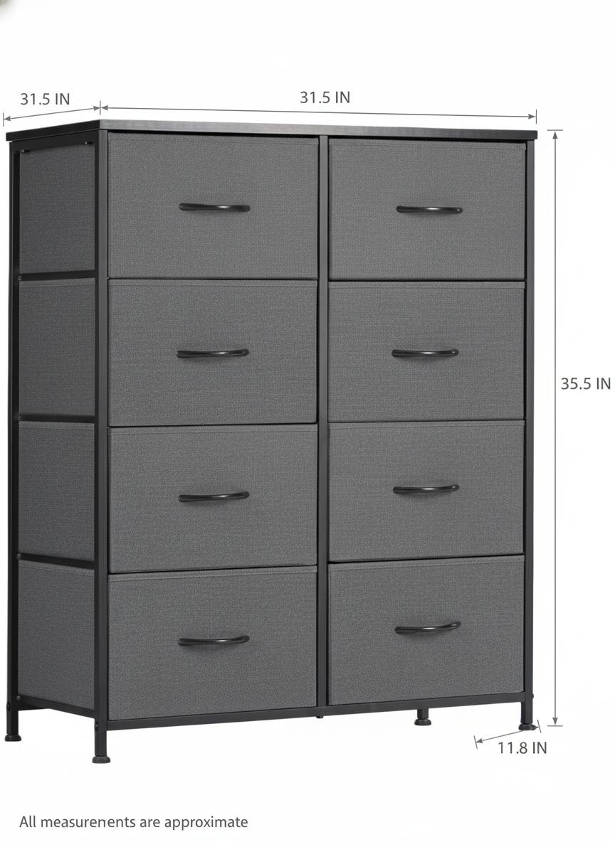 31.5 IN  
31.5 IN  
35.5 IN  
11.8 IN  

All measurements are approximate