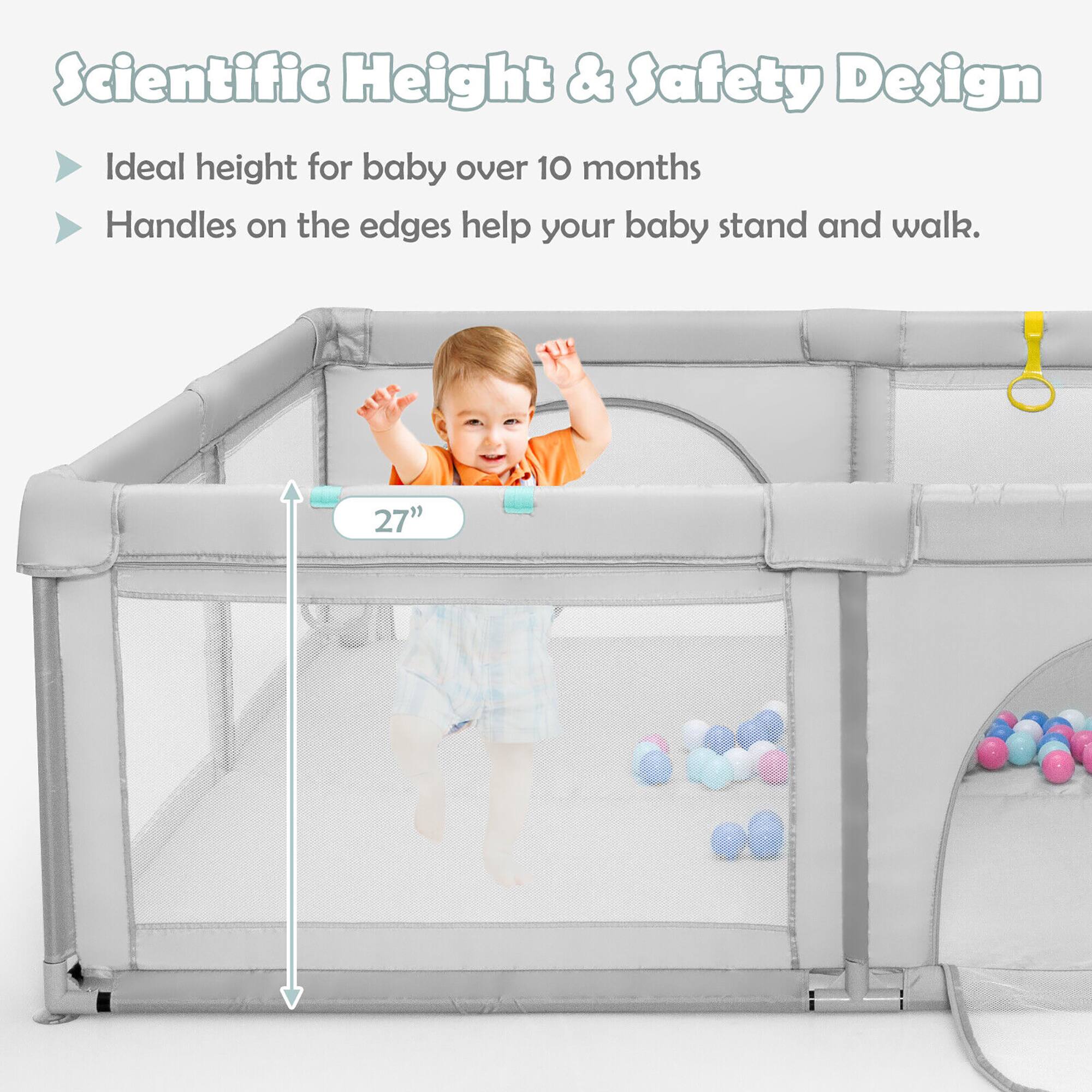 Scientific Height & Safety Design

- Ideal height for baby over 10 months
- Handles on the edges help your baby stand and walk.

27"