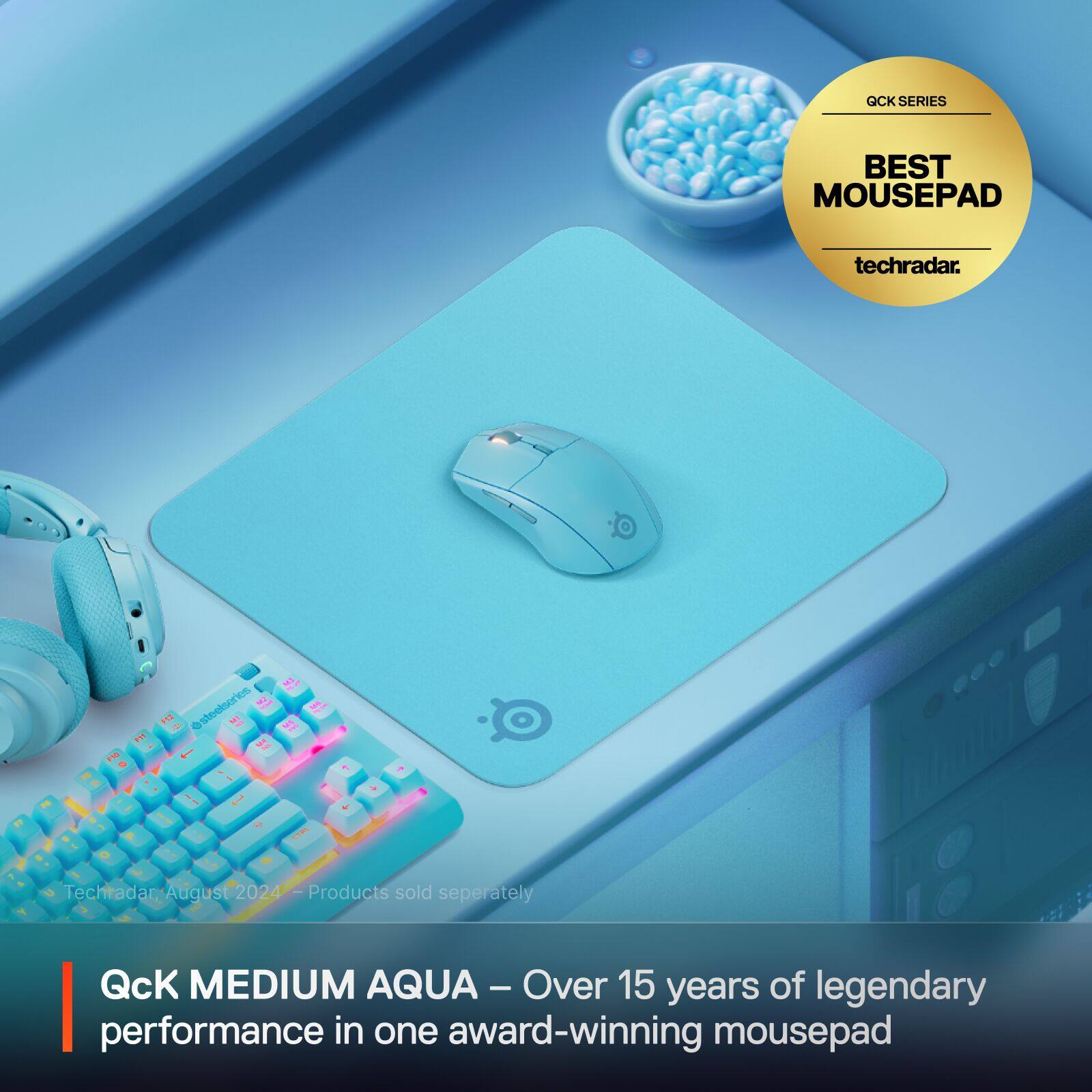 GCK SERIES BEST MOUSEPAD techradar. Techtadar August 2024 - Products sold separately. QcK MEDIUM AQUA - Over 15 years of legendary performance in one award-winning mousepad.