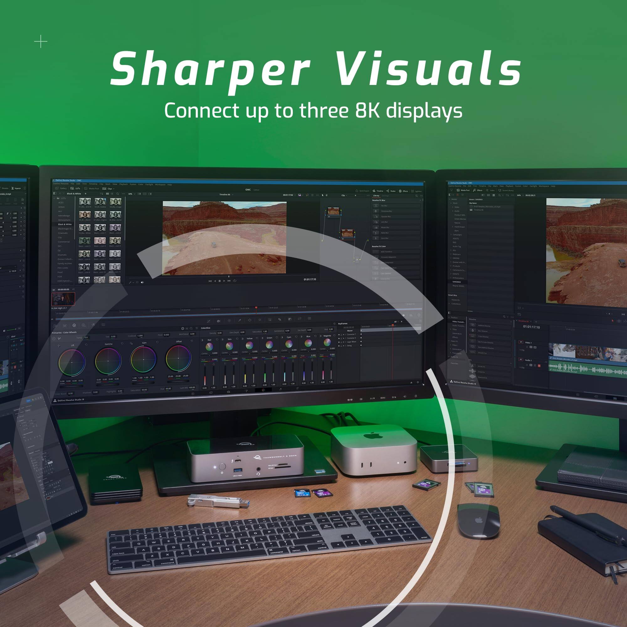 Sharper Visuals  
Connect up to three 8K displays