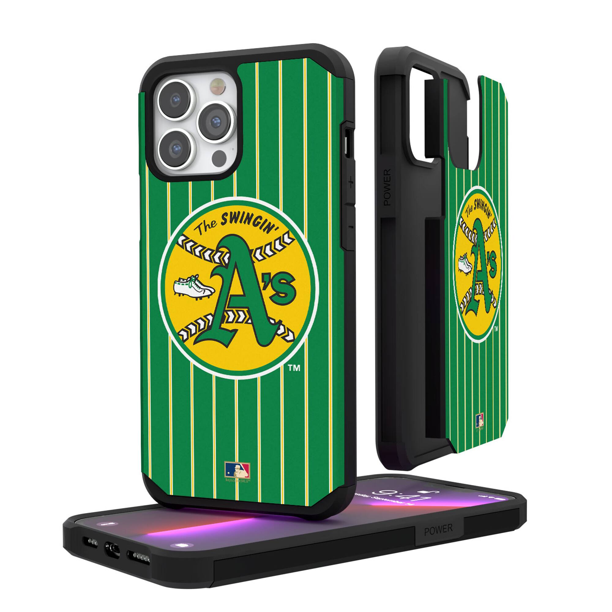 Keyscaper - MLB - Athletics 1871-81 Logo iPhone Pinstripe Cooperstown Design Rugged Case - 15 Pro Max - Multicolor price history on PriceWatchPro