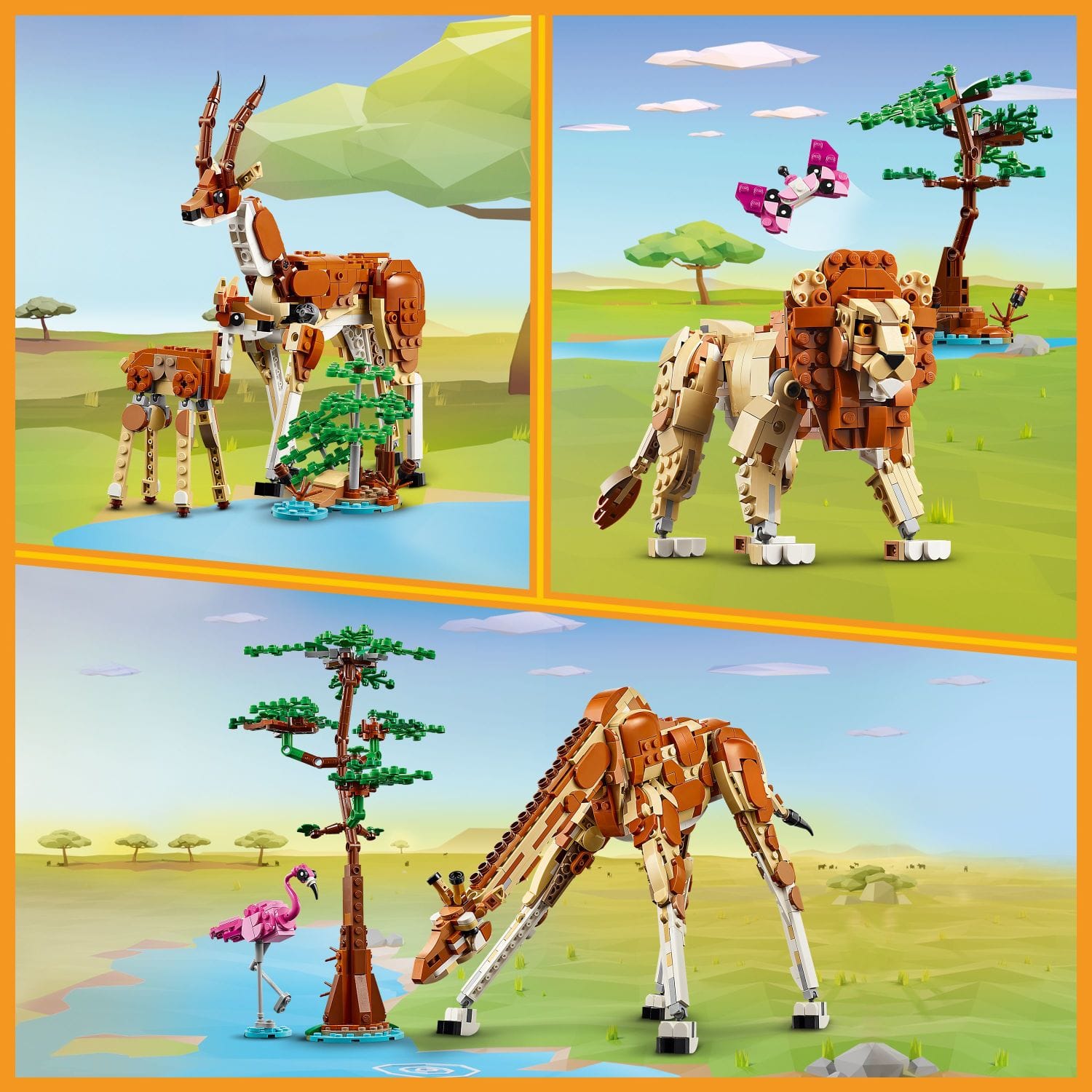 Alt View Zoom 11. LEGO - Creator 3 in 1 Wild Safari Animals Set, Giraffe, Gazelles or Lion Toy 31150.