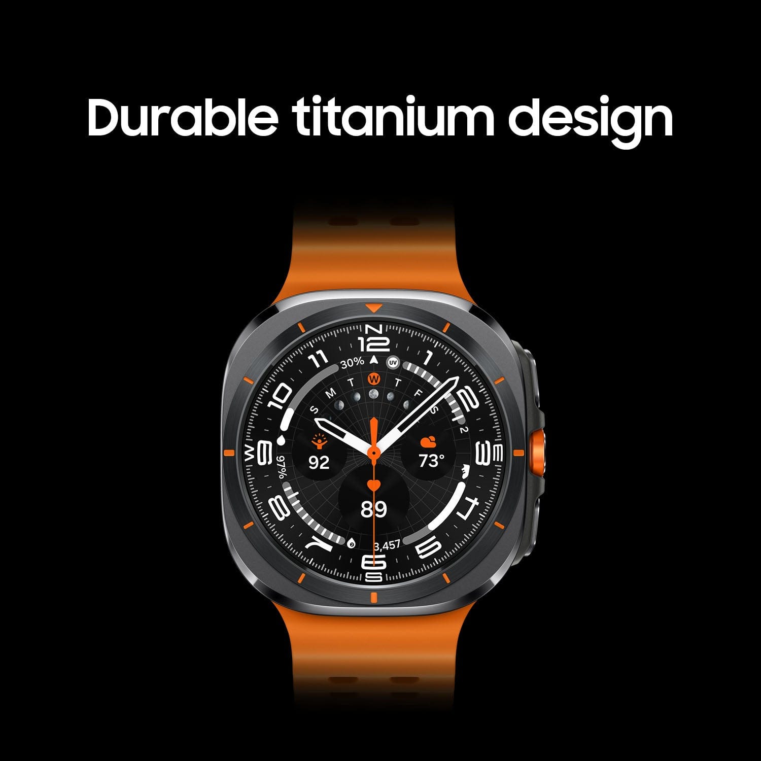 Durable titanium design.