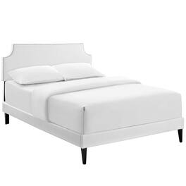 Modway - Laura Vinyl Queen Platform Bed with Squared Tapered Legs - White
