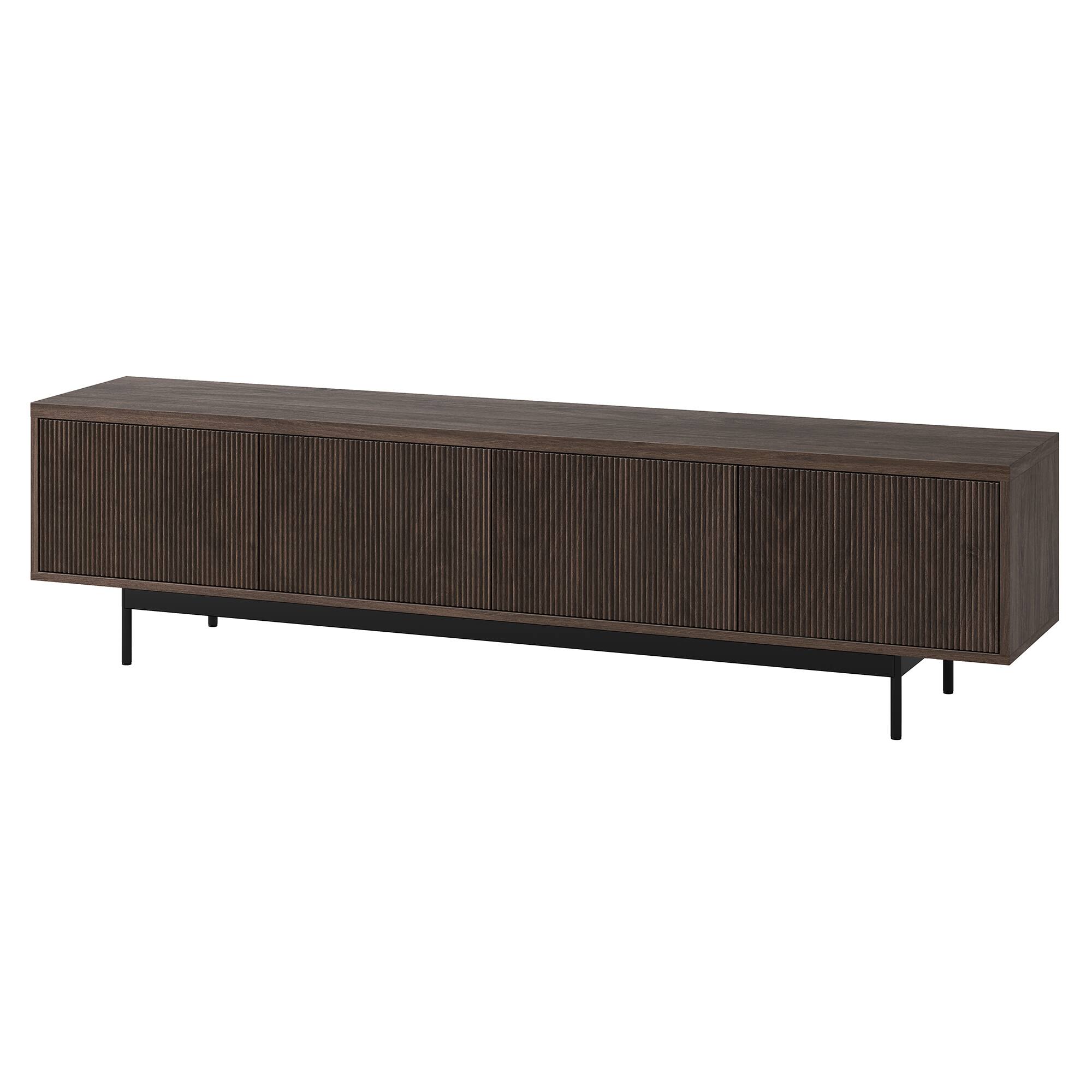 Left. Hudson&Canal - Whitman Rectangular Fluted TV Stand for TV's up to 85" in Alder Brown - Alder Brown.