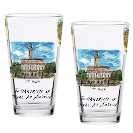 Indigo Falls - Texas Longhorns 2-Pack 16oz.-Laura Wilcox University Pint Set - Multicolor